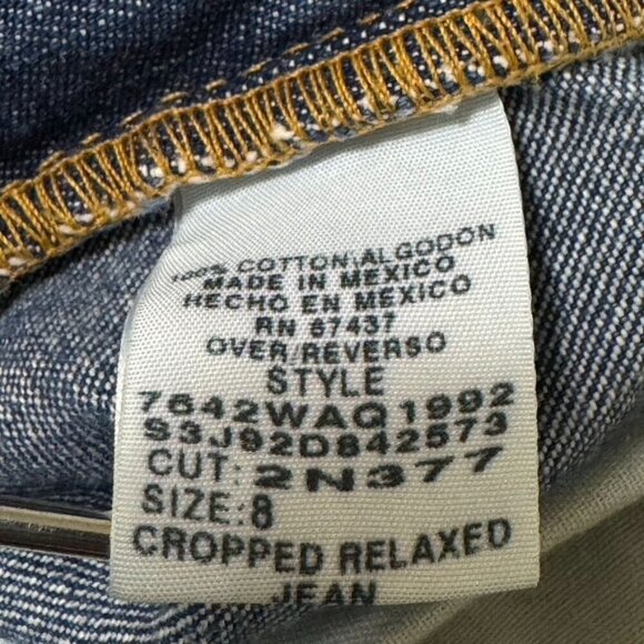 Vintage 90s Polo Jeans Co Ralph Lauren Medium Wash Cropped Relaxed Jeans Size 8 - Picture 12 of 14
